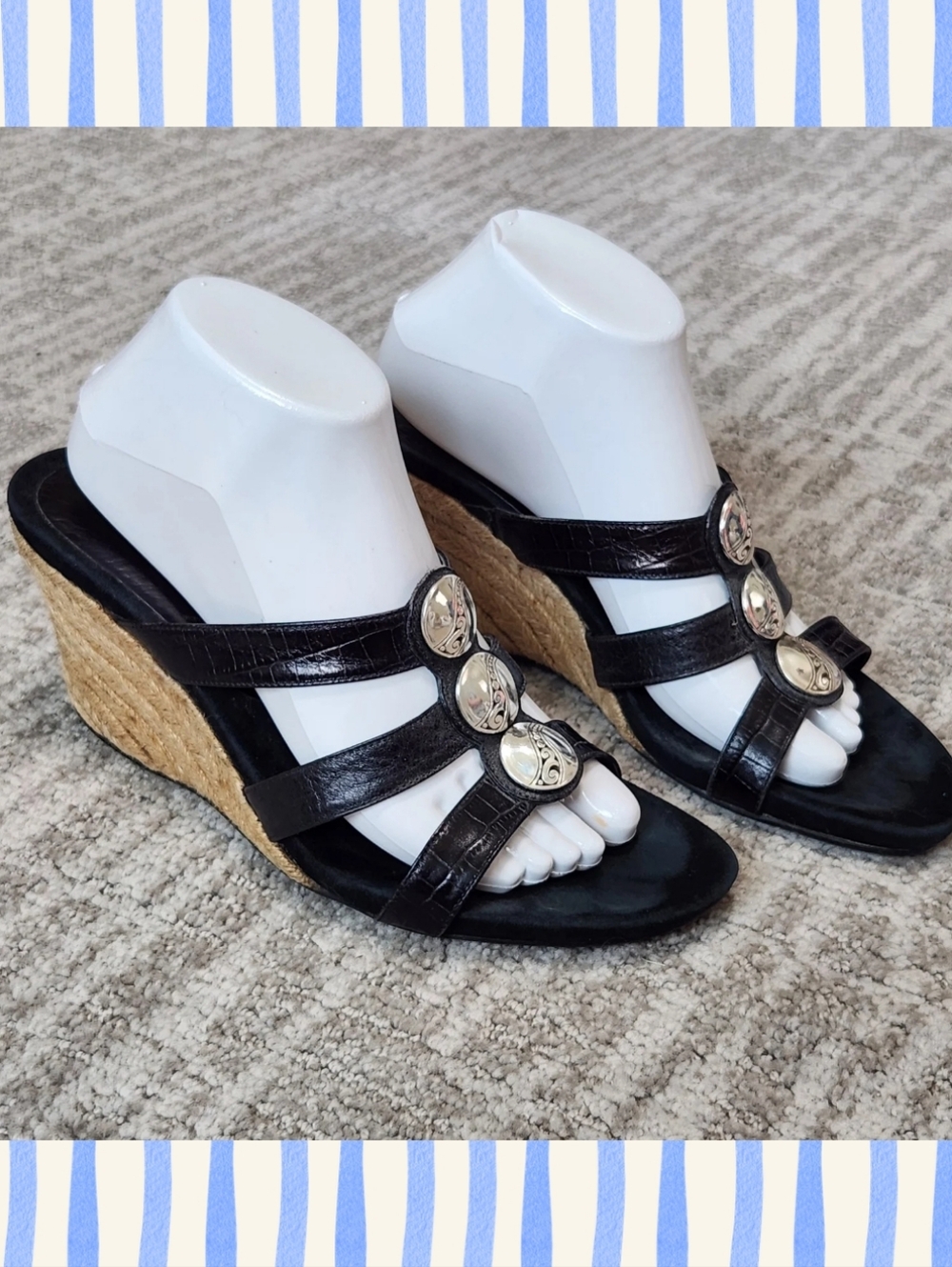Brighton women's Elena wedge shoes black size 9.5